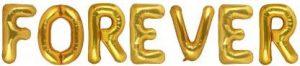 Stylewell Solid Golden Color Popular And Trending Name (Forever) 3D Foil Letter Balloon (Gold, Pack of 7)