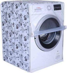 AMPEREUS Front Loading Washing Machine Cover (Width: 61 cm, Half White and Grey)