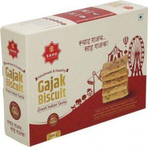 SAHU GAJAK BHANDAR Gajjak Biscuits 400g | Chikki | Gajak | Tilkut | Jaggery Sweets & Snacks Box (400 g)
