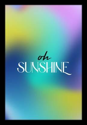 Ritwika's Abstract Wall Art Of Sunshine With Gradient Background | Painting With Frame for Home and Office Decor Digital Reprint 13.5 inch x 9.5 inch Painting (With Frame)