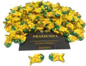 PRANSUNITA Wooden Fish Beads Size – 2.5 cm, Used for Art and Crafts Pack of 50