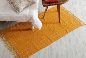 Ravaiyaa - Attitude Is Everything Yellow Cotton Area Rug (92 cm, X 163 cm, Rectangle)