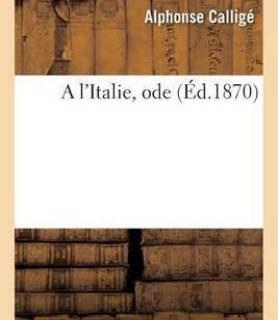 A l'Italie, Ode (French, Paperback, Callige)