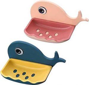 MR Online Shopping ABS Fish Shape Soap Dish Holder for Bathroom Kitchen (Multicolor)