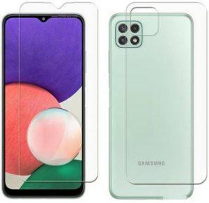 SOMAENTERPRISES Front and Back Tempered Glass for SAMSUNG A22 5G (Pack of 2)