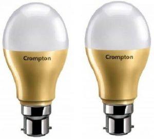 CROMPTON 9 W Round B22 LED Bulb (White, Pack of 2)
