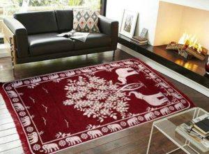 KH Maroon Cotton Carpet (121 cm, X 183 cm, Rectangle)