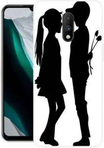 Krtagy Back Cover for OnePlus 7 (Black, White, Dual Protection, Silicon)