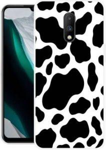 Krtagy Back Cover for OnePlus 7 (Black, White, Dual Protection, Silicon)