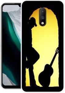 Krtagy Back Cover for OnePlus 7 (Black, Yellow, Dual Protection, Silicon)