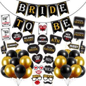ZYOZI Bachelorette Party Decorations and Supplies - Bachlorette Party Kit for Bridal Shower Decorations or Engagement Party- Include Bride to Be Banner, Photo Booth Props and Balloon (pack of 50) (Set of 50)