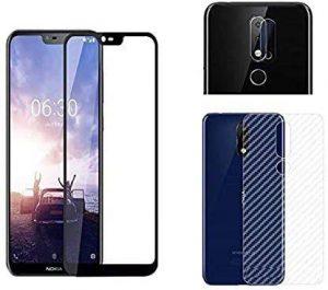 `Bouclier Screen Protector Accessory Combo for Nokia 6.1 Plus (Black)