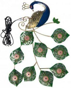 Craferia Export Beautiful Peacock Wall Hanging Handicraft With LED Light For home decor (Multicolor)