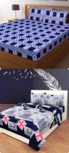 Microfiber Double Printed Bedsheet (Pack of 2, Multicolor)
