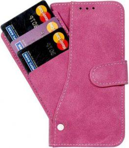 Bepak Wallet Case Cover for Apple iPhone X / iPhone XS (5.8 Inch) (Pink, Shock Proof)