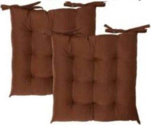 Dharma Home Collections Microfibre Solid Chair Pad Pack of 2 (Brown)