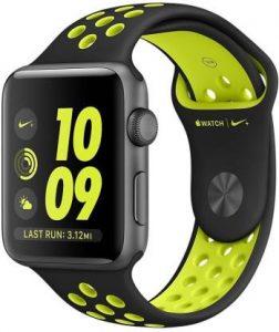 APPLE Watch Nike+ - 38 mm Space Gray Aluminium Case with Black / Volt Nike Sport Band (Black Strap, Medium)