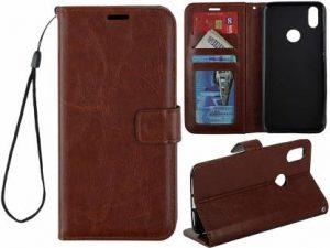 Cavri Flip Cover for Mi Redmi Y2 (Brown, Grip Case)