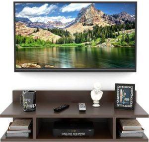 ONLINECRAFTS wooden wall shelf ( brown ) Wooden Wall Shelf (Number of Shelves - 3, Brown)
