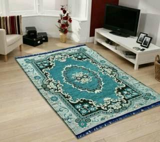 TW TenTwo Blue Cotton Carpet (121 cm, X 183 cm, Rectangle)