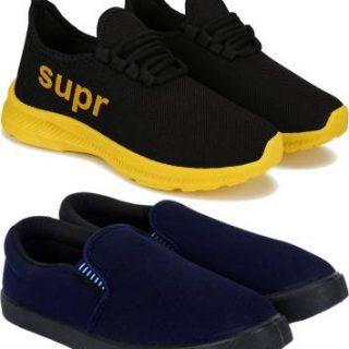 Xurious Men Multicolor Sports & Running Shoes (Pack of 2) (Combo(ZO)-1647-761) Running Shoes For Men (Multicolor)