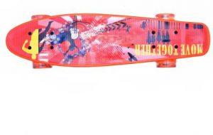 IRIS Complete Cruiser with Colourful Light Up Wheels 22.8 inch x 6 inch Skateboard (Red, Pack of 1)