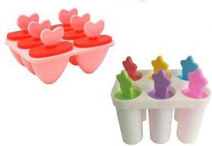 CREW4 Ice Cream/ Kulfi Maker Moulds/ Manual Ice cream Maker Multicolor Plastic Ice Cube Tray (Pack of2)