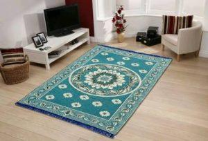 Rudra king Light Blue Cotton Carpet (121 cm, X 183 cm, Rectangle)