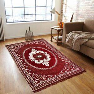 Globe Rudra Maroon Cotton Carpet (121 cm, X 183 cm, Rectangle)