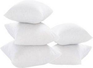 rishal Polyester Fibre Solid Cushion Pack of 5 (White)