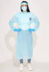 KishKindha Level 1 PP Blue Isolation Gown FDA, CE Approved(Pack of 1) Safety Jacket (Blue)