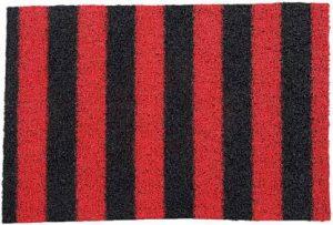 NAVPOLY PVC (Polyvinyl Chloride) Door Mat (Black & Red, Small)