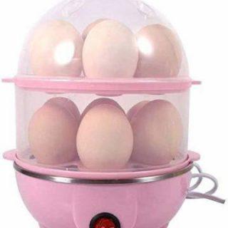HENZY STORE Egg Boiler Egg Cooker (Pink, Clear, 12 Eggs)