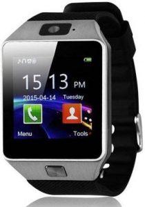 fellkon SMARTWATCH DZ09 SILVER_002 Smartwatch (Black Strap, Regular)