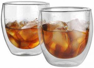 ZIDO Exclusive Pack of 2 Double Wall Thermal Insulated Borosilicate Glass Cup with Comfort Handle Perfect for Tea/Coffee/Latte/Americano/Cappuccinos/Tea Bag/Beverage 250 ML. Glass Coffee Mug (250 ml, Pack of 2)