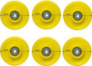 DTD Exercise Machine Attachments Gym Pulley 4-inch (Yellow) - Pack of of 6 Multi-training Bar