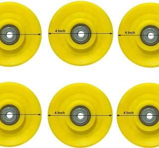 DTD Exercise Machine Attachments Gym Pulley 4-inch (Yellow) - Pack of of 6 Multi-training Bar
