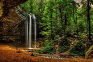 Beautiful Nature waterfall vastu Painting Poster Waterproof Canvas Print for Home Decor || (24X36 inches) bt1490-3 Fine Art Print (24 inch X 36 inch, Rolled)