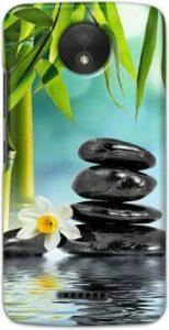 Ezellohub Back Cover for Motorola Moto C - black stone (Multicolor, Hard Case)