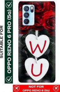 FULLYIDEA Back Cover for OPPO Reno6 Pro 5G, OPPO CPH2249, Letter W, Alphabet W, Name W, Letter W With U (Red, Hard Case)