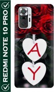 FULLYIDEA Back Cover for Redmi Note 10 Pro, Mi Redmi Note 10 Pro, Redmi M2101K6P, Letter A, Alphabet A, N (Red, Hard Case)