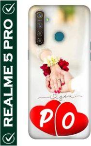 FULLYIDEA Back Cover for Realme 5 Pro, realme 5 Pro, RMX1971, Letter P, Alphabet P, Name P, Letter P W (Red, Hard Case)