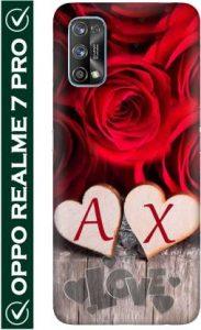 FULLYIDEA Back Cover for Realme 7 Pro, realme 7 Pro, RMX2170, Letter A, Alphabet A, Name A, Letter A With (Red, Hard Case)