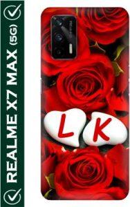 FULLYIDEA Back Cover for realme X7 Max, Letter L, Alphabet L, Name L, Letter L With K, L Love K (Red, Hard Case)