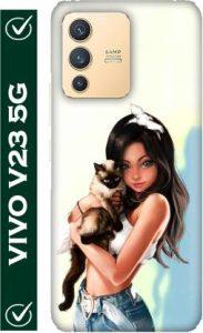 FULLYIDEA Back Cover for vivo V23 5G, ViVO V23 5G, VIVO V23, VIVO V2130, Anime Girl, Lovely Girl, Cute Gi (White, Hard Case)