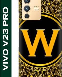 FULLYIDEA Back Cover for vivo V23 Pro 5G (Black, Yellow, Hard Case)