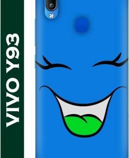 FULLYIDEA Back Cover for ViVO Y93, Vivo Y93, vivo Y93, ViVO V1818CT, ViVO V1818CA, Emoji, Smiley (Blue, Hard Case)