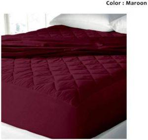 JMT Elastic Strap King Size Mattress Cover (Maroon)