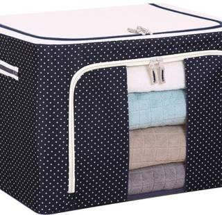 QUAPRO Oxford Foldable Cloth Storage Organizer (Pack of 1), 55Litres Collapsible Wardrobe Storage SK-202 (Blue)