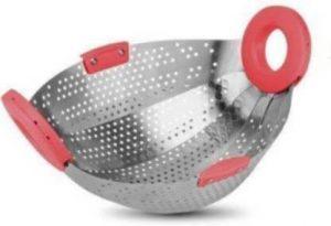 AK trade Foldable Kitchen Stainless Steel Colander Drain Basket For Rice Pulses Fruits Vegetable Noodles Pasta Washing Collapsible Colander (Steel Pack of 1)